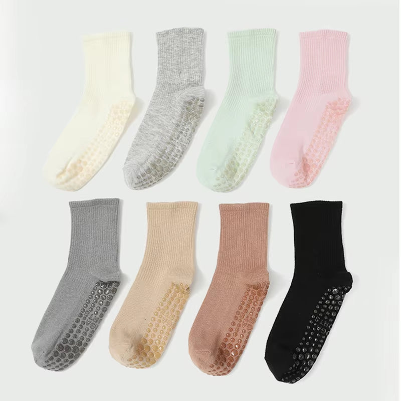 Yoga Socks Women Dot Silicone Cotton Non-Slip Grip Pilates Crew Socks