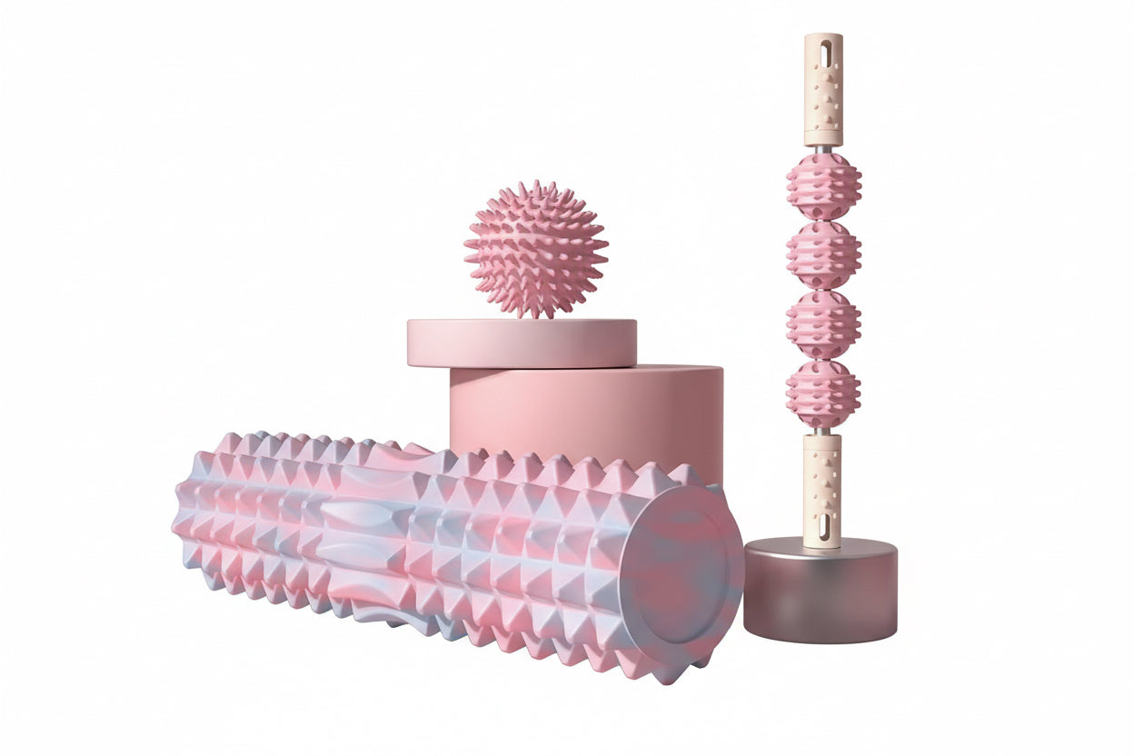 [Three Piece Massage Set] Massage Prick Ball, Massage Roller, Foam Massage Roller Shaft - a Necessary Household Massage Artifact