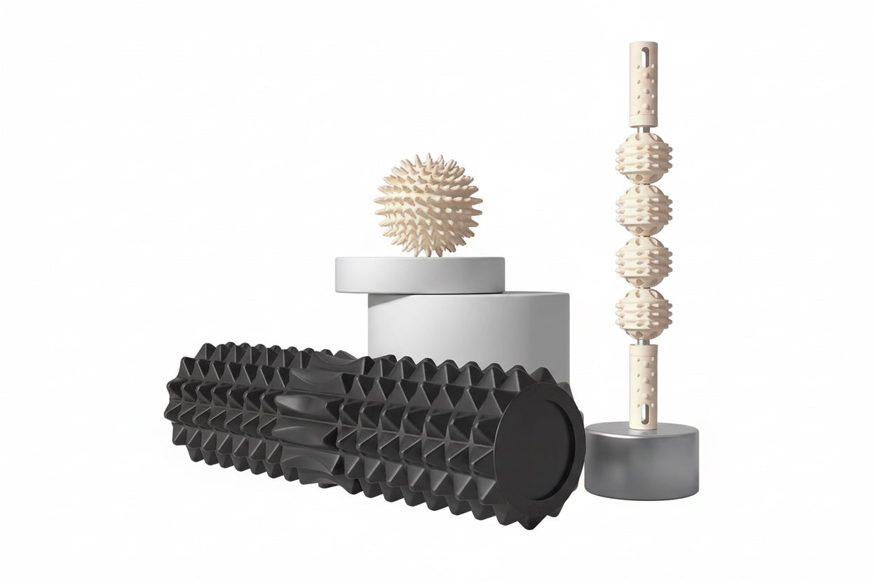 [Three Piece Massage Set] Massage Prick Ball, Massage Roller, Foam Massage Roller Shaft - a Necessary Household Massage Artifact