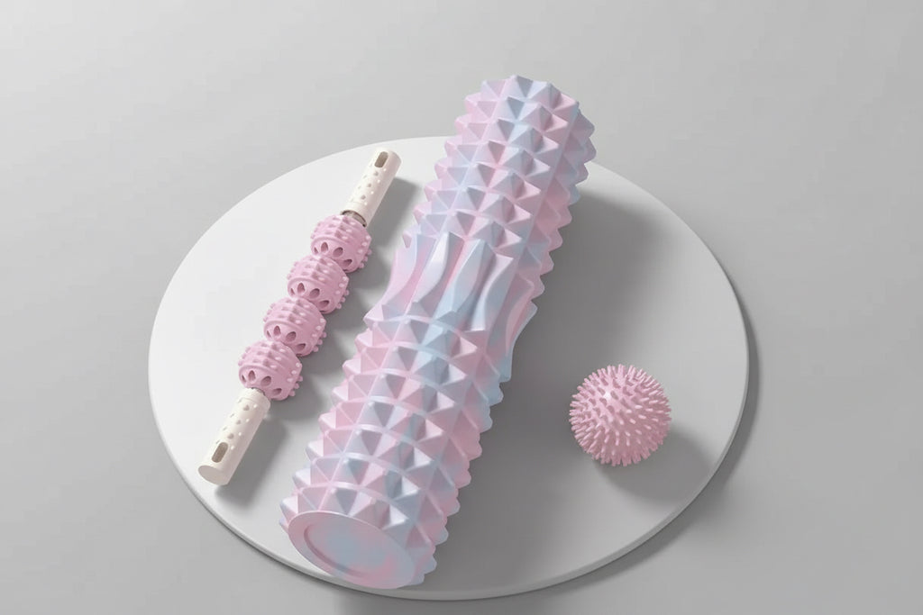 [Three Piece Massage Set] Massage Prick Ball, Massage Roller, Foam Massage Roller Shaft - a Necessary Household Massage Artifact