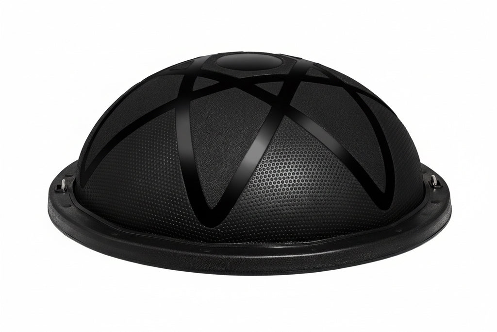 Half Balance Ball Trainer, 23-Inch Stability Ball with a 660Lbs Weight Limit, Includes Resistance Bands & Foot Pump for a Comprehensive Home Gym Experience, Ideal for Full Body Fitness, Black