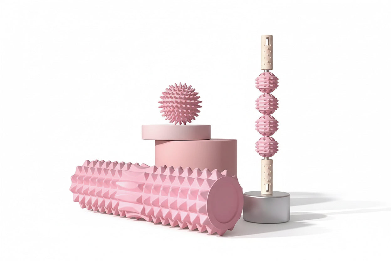[Three Piece Massage Set] Massage Prick Ball, Massage Roller, Foam Massage Roller Shaft - a Necessary Household Massage Artifact