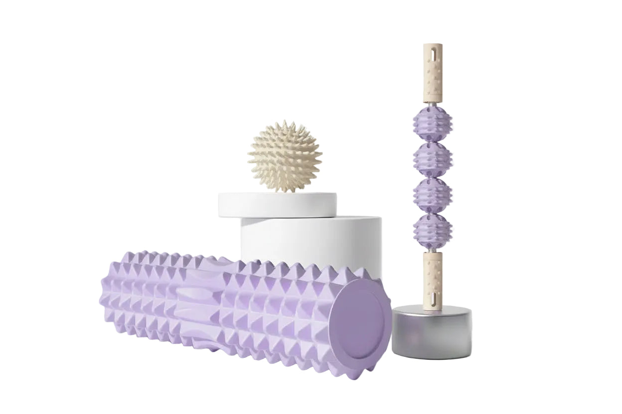 [Three Piece Massage Set] Massage Prick Ball, Massage Roller, Foam Massage Roller Shaft - a Necessary Household Massage Artifact