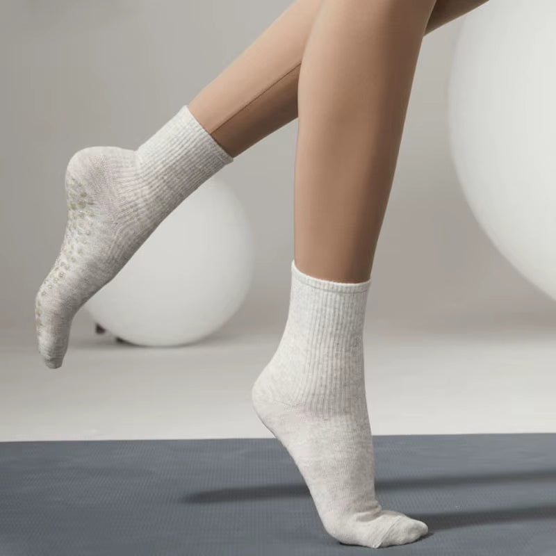Yoga Socks Women Dot Silicone Cotton Non-Slip Grip Pilates Crew Socks