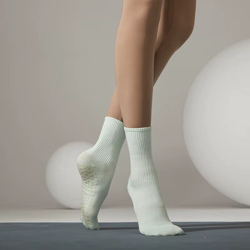 Yoga Socks Women Dot Silicone Cotton Non-Slip Grip Pilates Crew Socks
